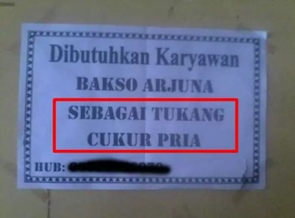 spanduk lowongan pekerjaan absurd banget © 2021 1cak.com