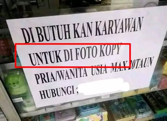 spanduk lowongan pekerjaan absurd banget © 2021 1cak.com