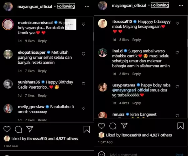 Potret masa muda Mayangsari Instagram