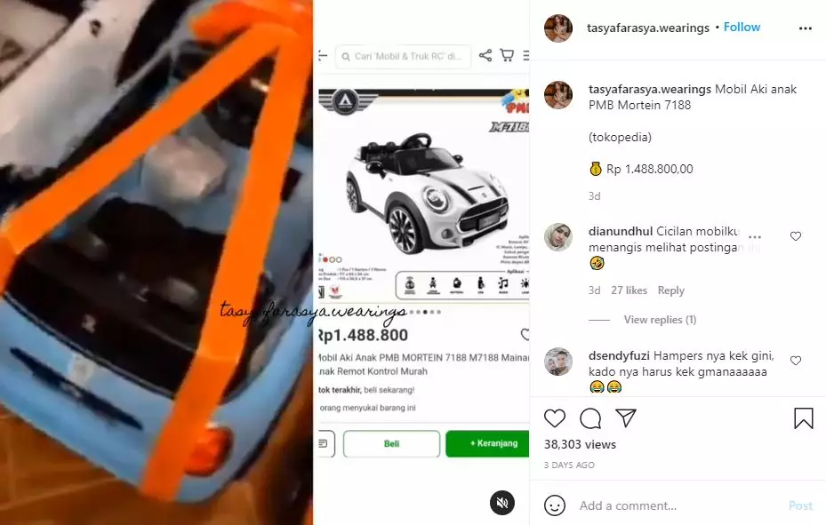 isi hampers ultah anak Tasya Farasya  © 2021 brilio.net