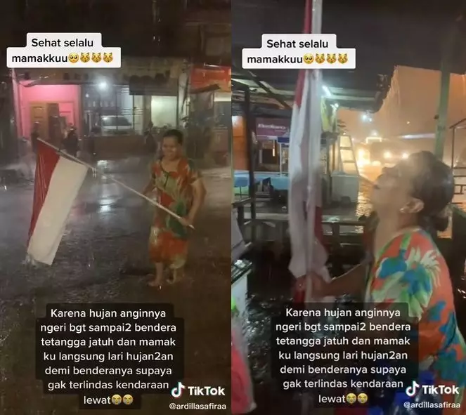 aksi heroik ibu selamatkan bendera © 2021 brilio.net