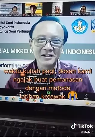 Cara dosen ajak pemanasan kuliah © TikTok