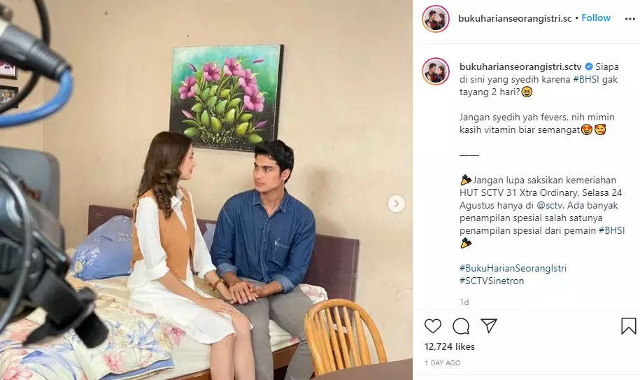 Sinetron 'Buku Harian Seorang Istri' tidak tayang dua hari © Instagram/@bukuharianseorangistri.sctv Sinetron 'Buku Harian Seorang Istri' tidak tayang dua hari © Instagram/@bukuharianseorangistri.sctv