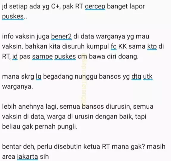 Kisah viral ketua RT urus bansos © Twitter/@seputartetangga