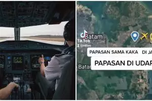 Momen kakak beradik pilot 'bertemu' di udara, sempat saling sapa