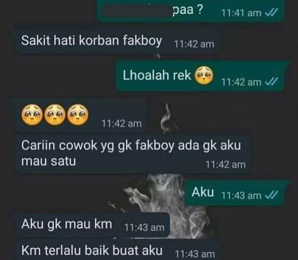 chat lucu udah nembak malah PHP © 2021 instagram.com