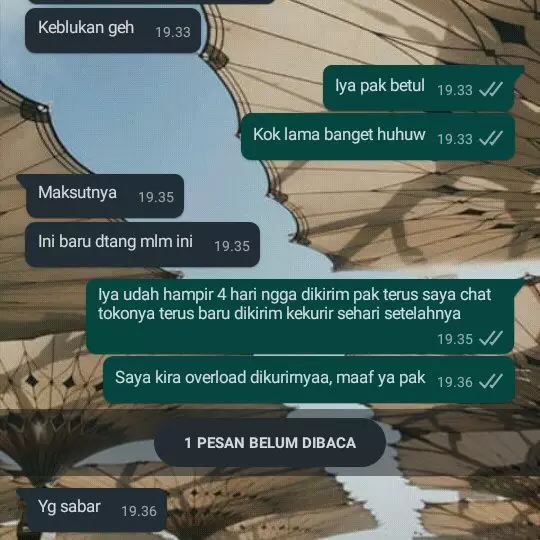 chat malah dicuekin sama kurir © 2021 twitter.com