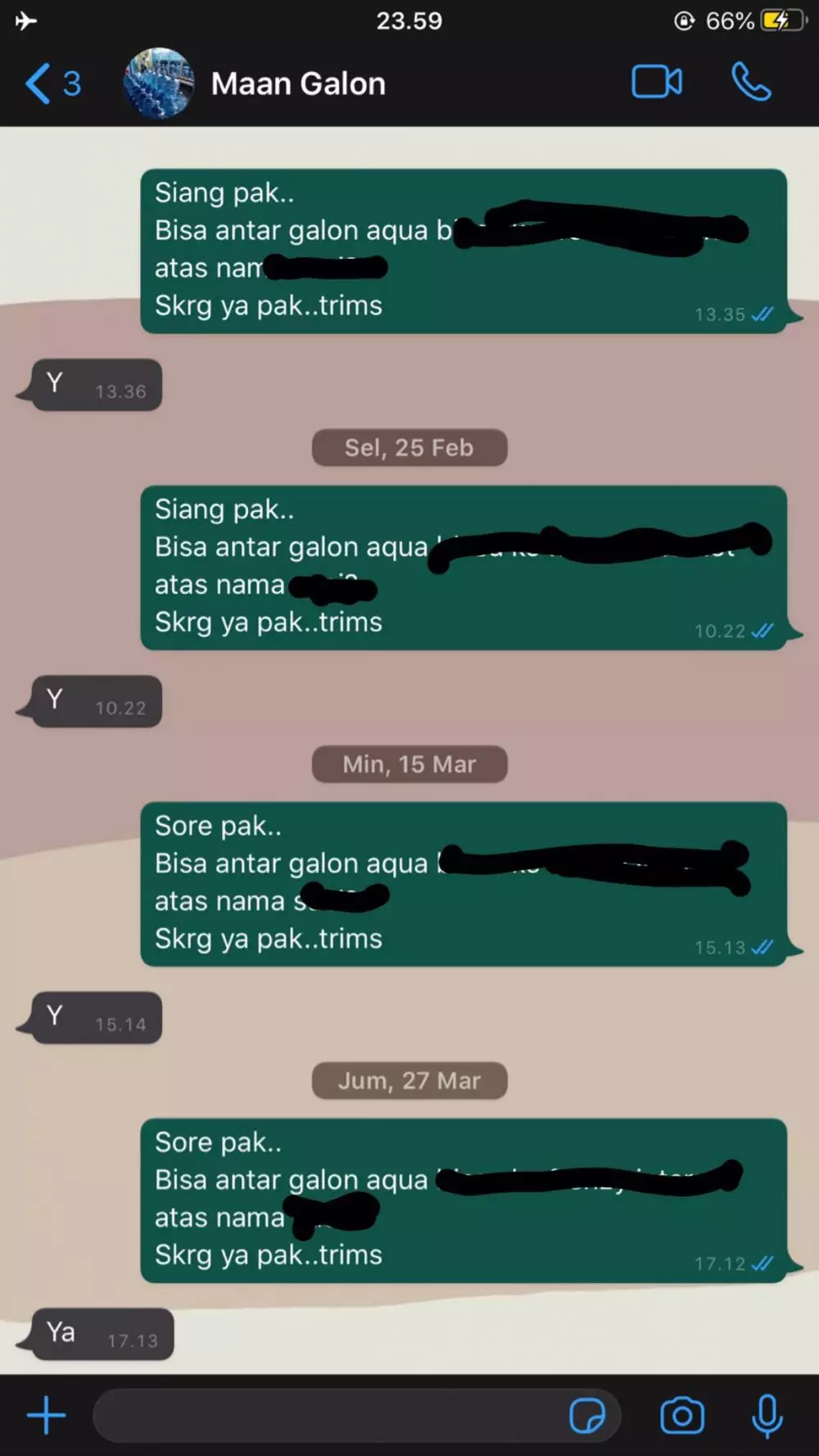 chat malah dicuekin sama kurir © 2021 twitter.com