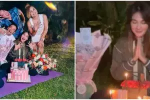 9 Momen ultah Luna Maya ke-38, dapat kejutan manis Geng Menteri Ceria