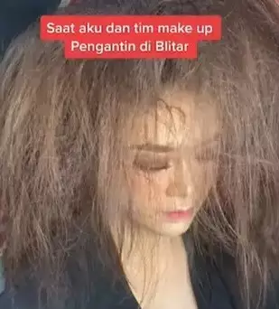 Tidak keramas tujuh hari jelang nikah © TikTok/@makeupbyiirma