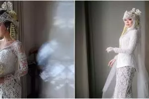 Gaya 9 seleb pakai busana Renzi Lazuardi saat menikah, Lesty anggun