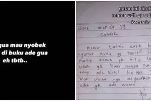 Ibu ini tulis pesan untuk anak di buku sebelum meninggal, bikin mewek