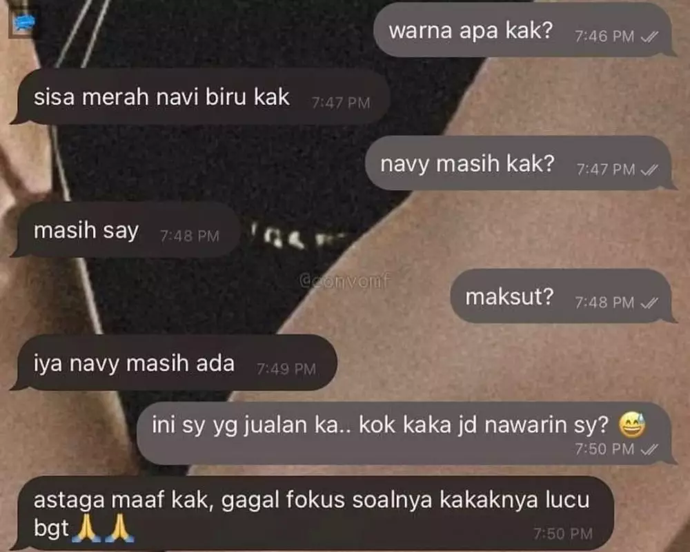 pembeli online shop malah gagal fokus waktu chat © 2021 instagram.com