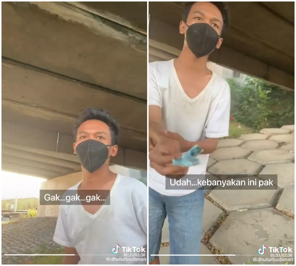 pemuda tinggal di kolong tol © 2021 TikTok 