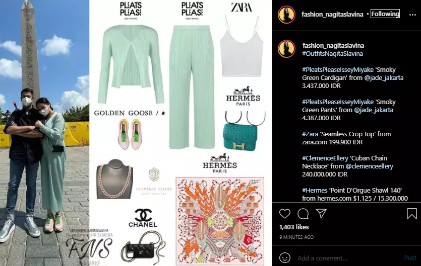 kisaran harga fashion Nagita Slavina selama di Turki Instagram kisaran harga fashion Nagita Slavina selama di Turki Instagram