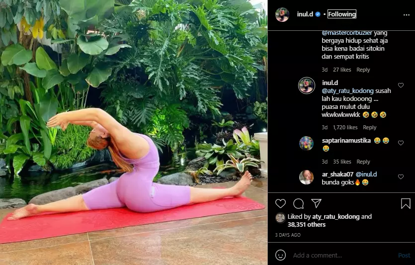 Aty Kodong dapat balasan menohok dari Inul Daratis Instagram