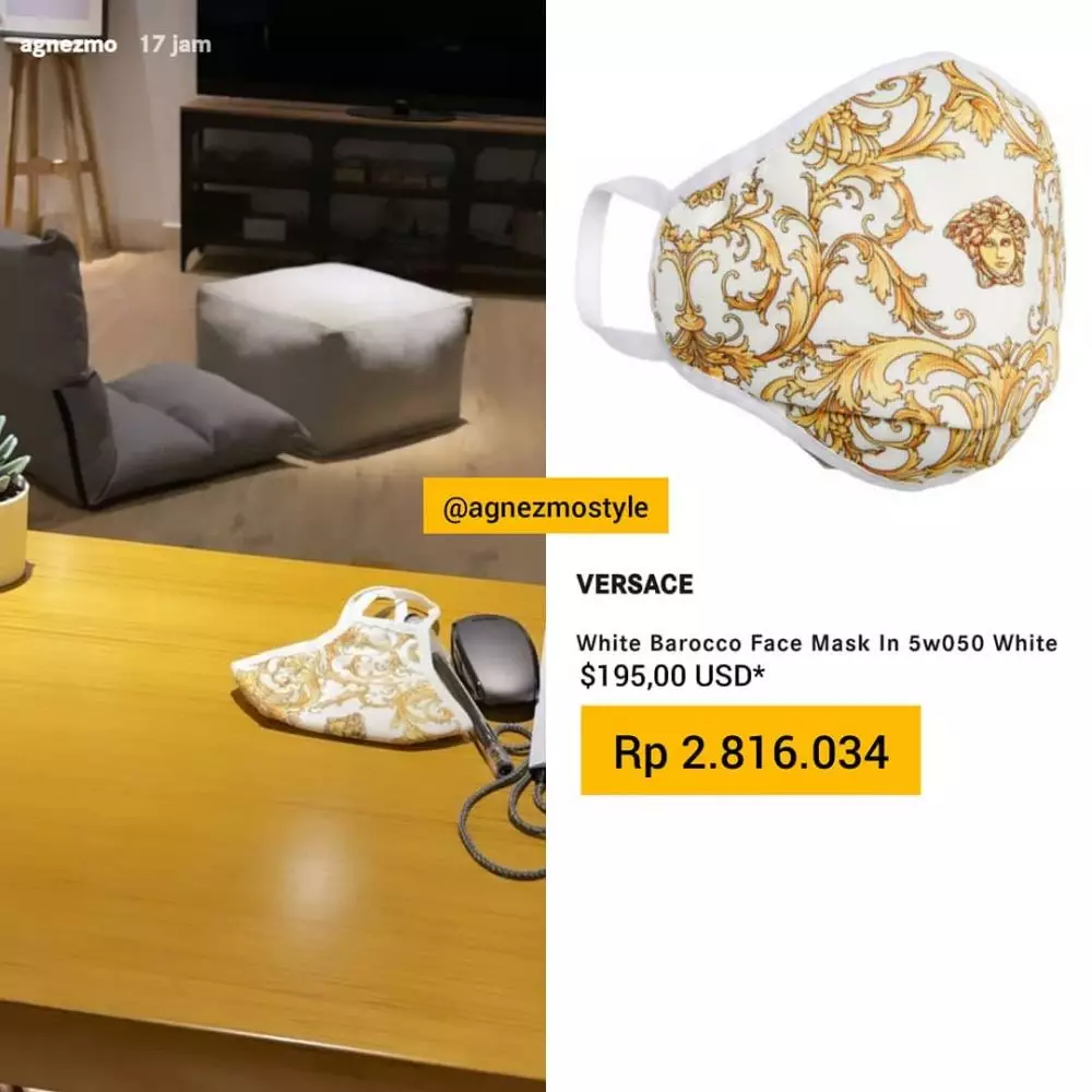 Penampakan masker Agnez Mo seharga Rp 2,8 juta Instagram