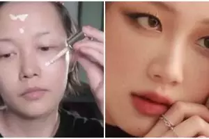 Aksi wanita bisa berubah jadi seleb dunia, skill makeupnya juara