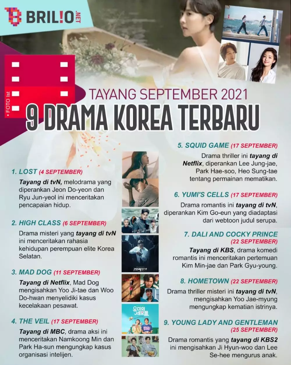 DRAMA KOREA SEPTEMBER 2021 INFOGRAFIS © 2021 brilio.net