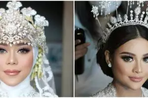 Makeup berkonsep sama, ini 7 potret beda gaya pernikahan Lesty & Aurel