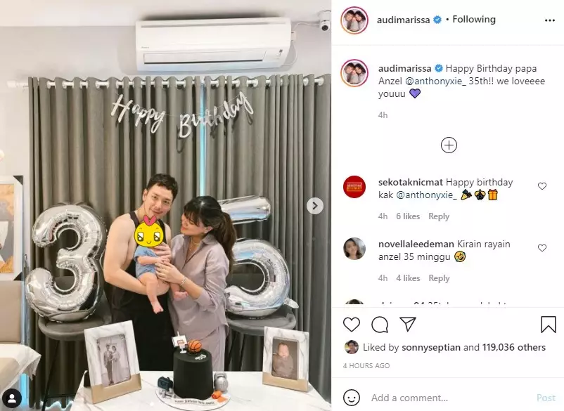 Audi Marissa rayakan ultah suami © Instagram/@audimarissa