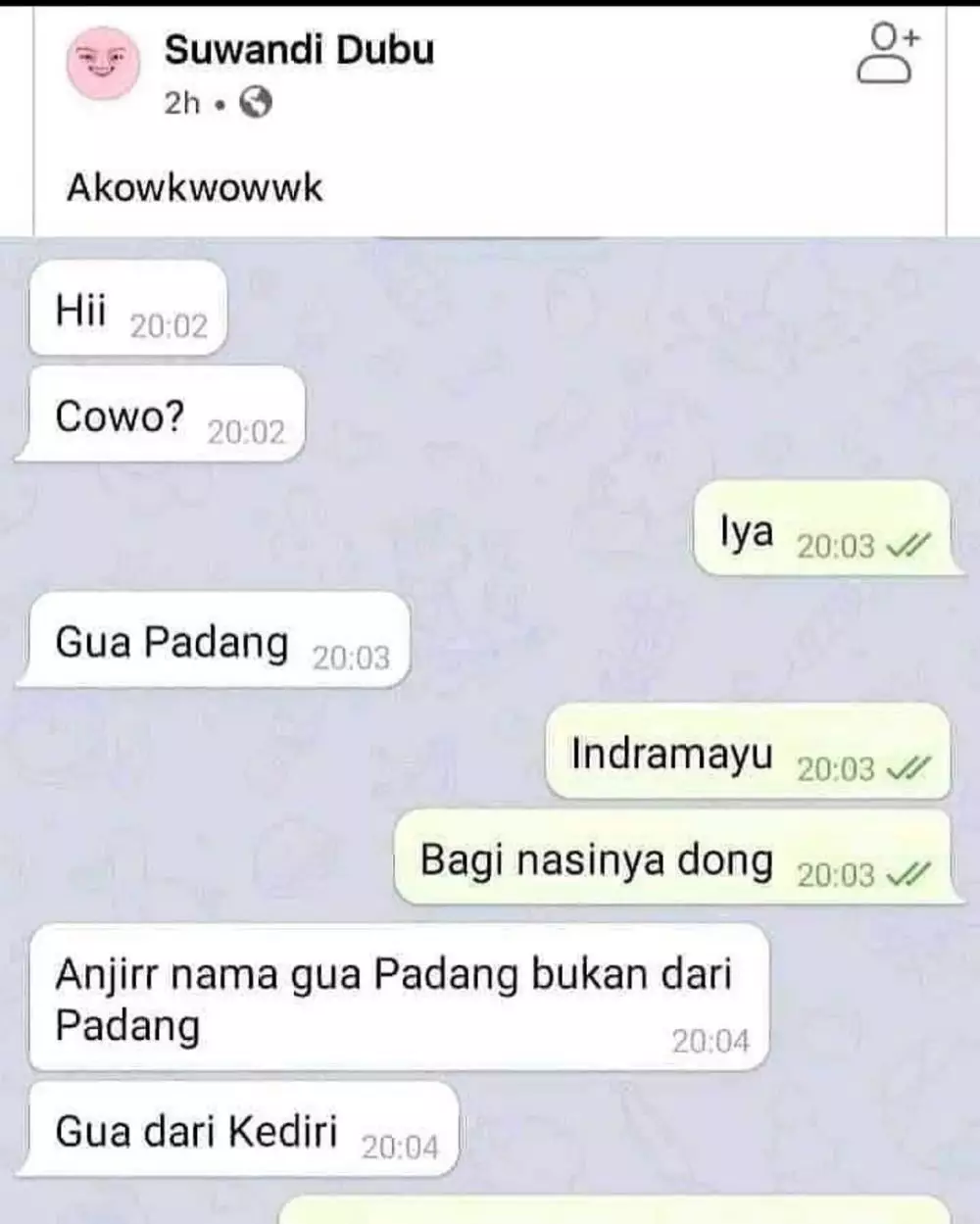 chat sama-sama nggak nyambung jadi lucu deh © 2021 instagram.com