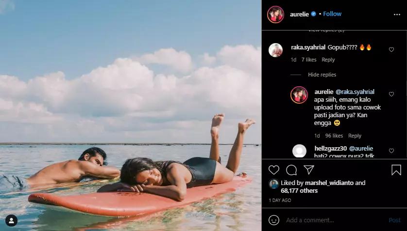 Aurelie dikira go public dengan Richard Kyle Instagram