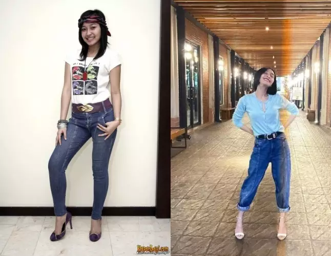 beda gaya dulu dan kini Rinni Idol dari berbagai sumber beda gaya dulu dan kini Rinni Idol dari berbagai sumber