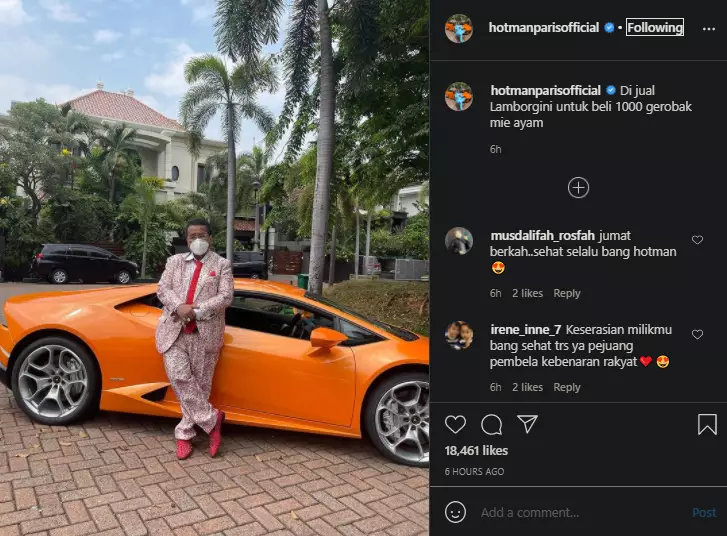 Hotman Paris jadi tukang mi ayam Instagram Hotman Paris jadi tukang mi ayam Instagram