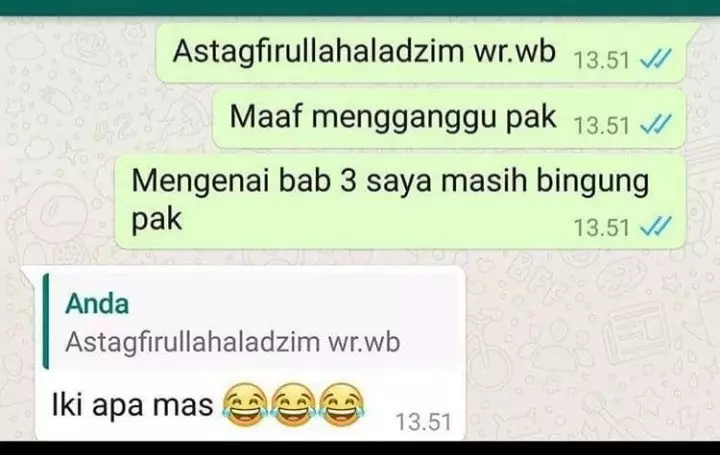 Chat lucu mahasiswa ke dosen Berbagai sumber 