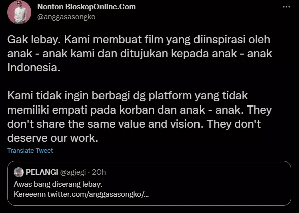 Angga Sasongko hentikan kerja sama dengan TV terkait Twitter dan Instagram