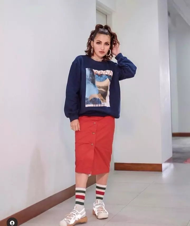 Potret Ayu Ting Ting dengan gaya Korean style Instagram/@ayutingting92