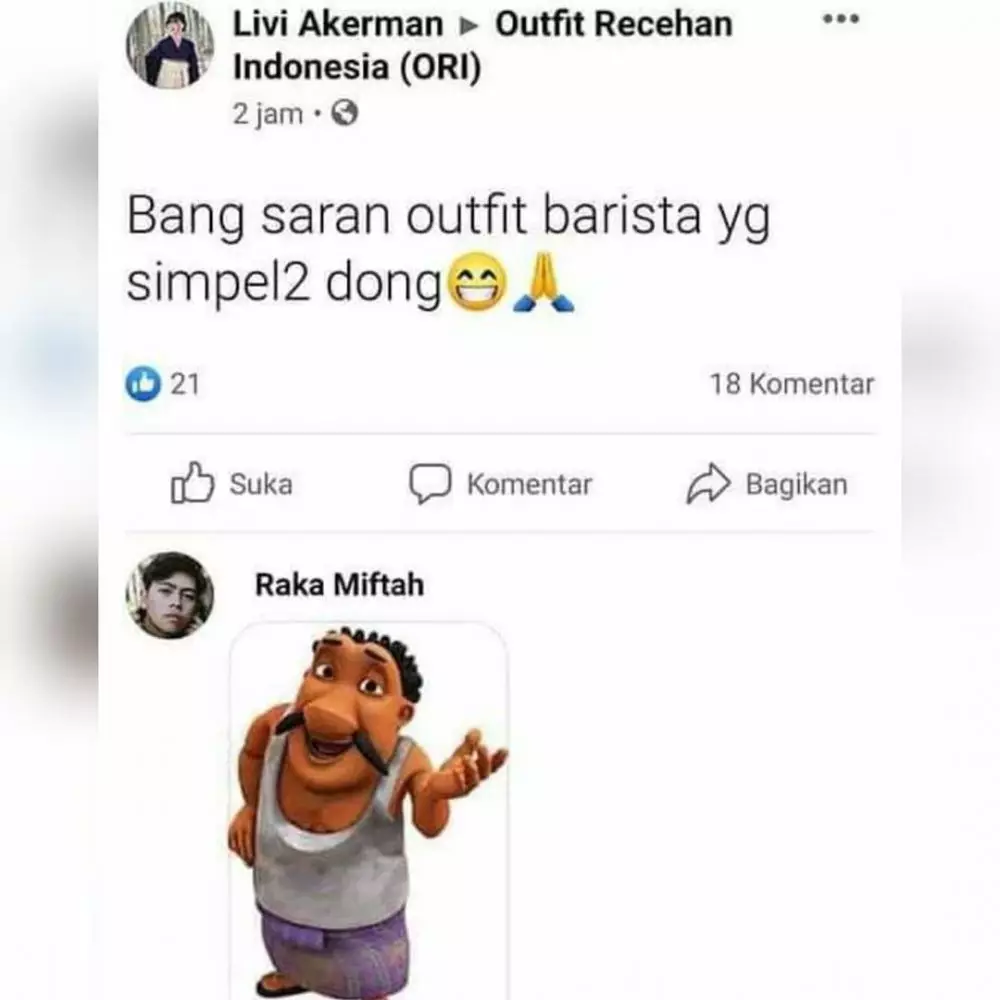 momen lucu waktu ngasih saran di Facebook © 2021 instagram.com