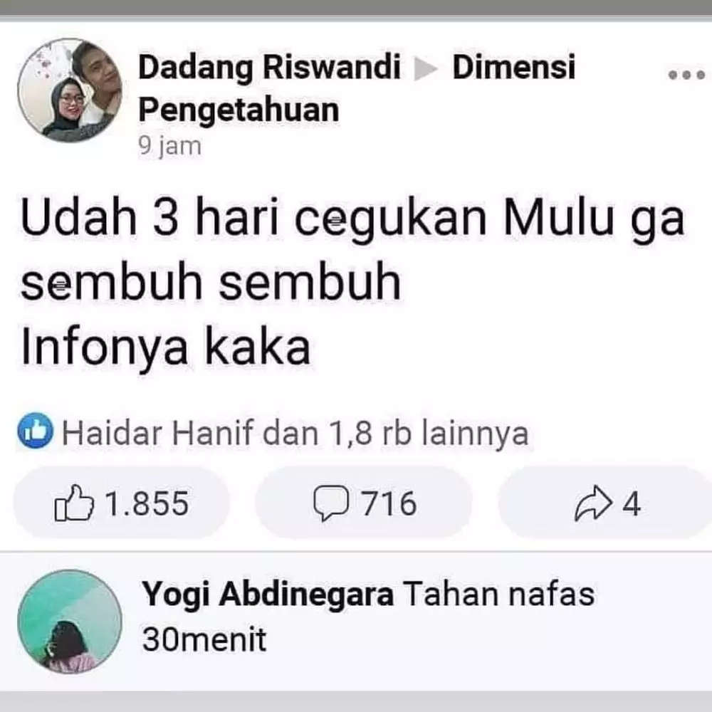 momen lucu waktu ngasih saran di Facebook © 2021 instagram.com