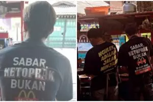 Strategi unik, penjual ketoprak ini pakai kaus yang bikin salah fokus