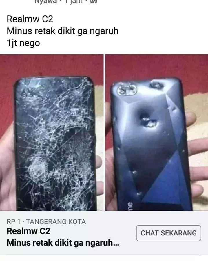 status jual barang rusak absurd banget © 2021 instagram.com