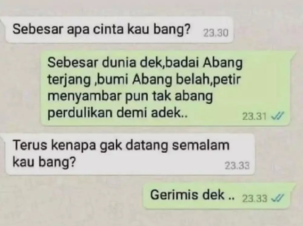 chat lucu ketahuan bohong sama gebetan bikin panik © 2021 1cak.com