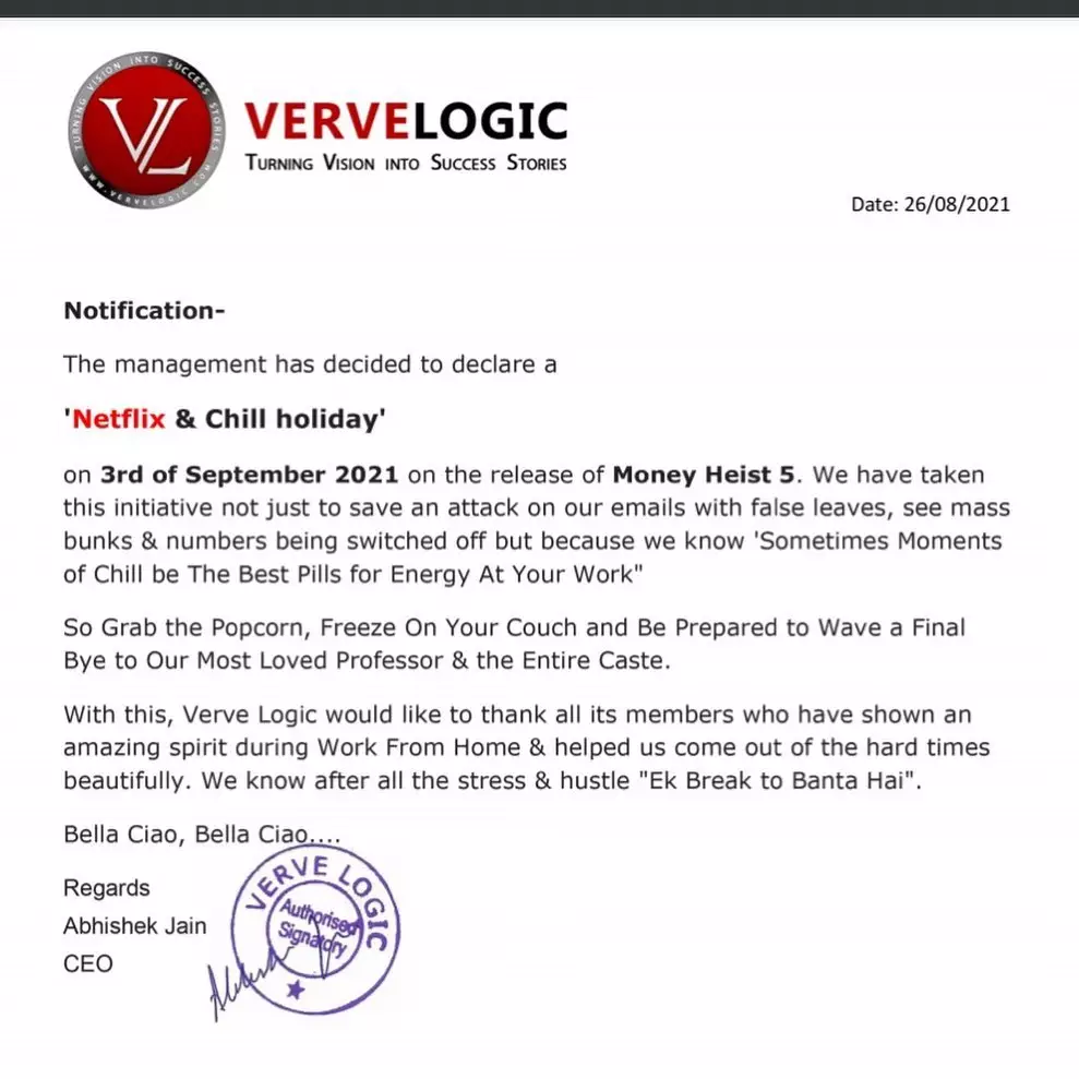 Euforia Money Heist Season 5 © Instagram