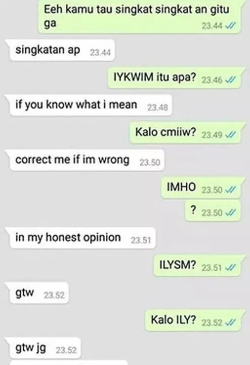 chat gara-gara singkatan jadinya gagal paham © 2021 instagram.com