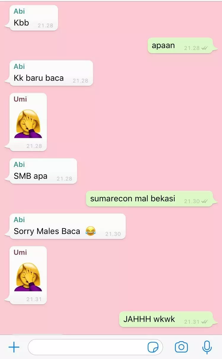 chat gara-gara singkatan jadinya gagal paham © 2021 instagram.com