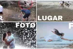 11 Potret di balik hasil foto prewedding apik, fotografernya totalitas