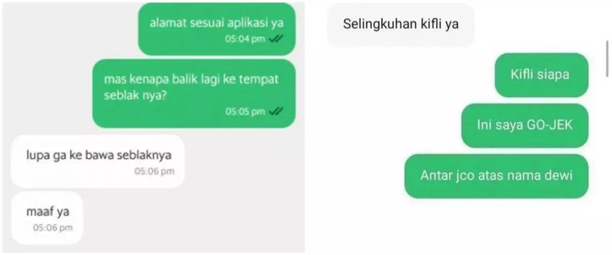 13 Chat lucu pesan makan di ojek online, endingnya nggak nyangka