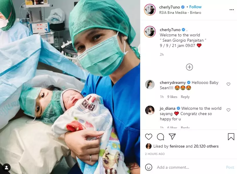 Cherly Juno eks Cherrybelle melahirkan anak kedua © Instagram/@cherly7juno