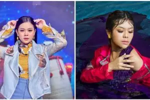 7 Gaya pemotretan terbaru Meli LIDA, basah-basahan di kolam renang 