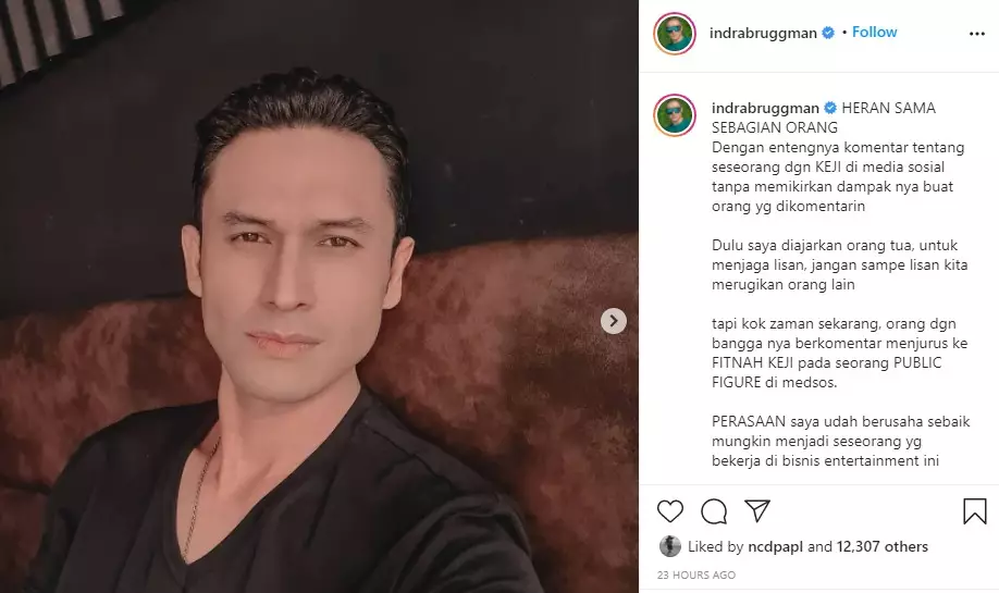 curhatan Indra Bruggman © Instagram/@indrabruggman