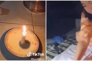 Antimainstream, cara wanita setrika baju saat mati listrik ini unik