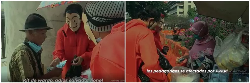 penggemar money heist bagi duit © 2021 Instagram