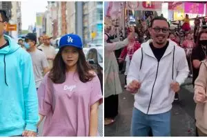9 Momen Denny Sumargo & istri di New York, heboh joget di tengah jalan