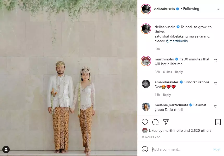 Marthino Lio remi nikahi dengan Delia Husein Instagram Marthino Lio remi nikahi dengan Delia Husein Instagram