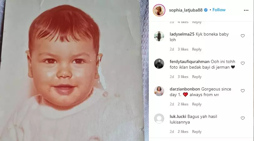 Potret Sophia Latjuba saat bayi © Instagram